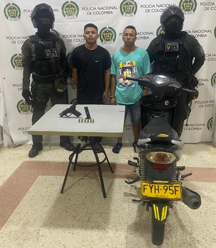 Dos individuos fueron capturados por porte ilegal de armas de fuego en Malambo