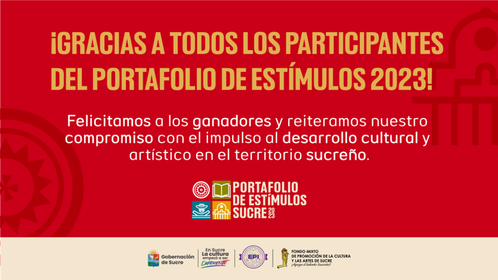 Resultados de la convocatoria del portafolio de estímulos de Sucre 2023 para la cultura y el arte