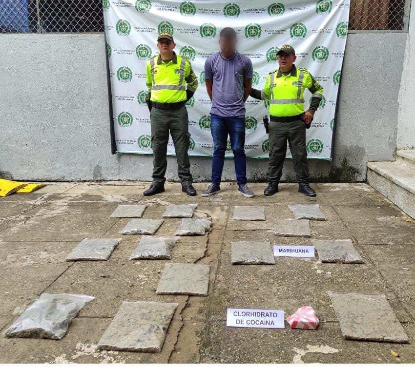 Un hombre fue capturado en Sucre con una gran cantidad de estupefacientes