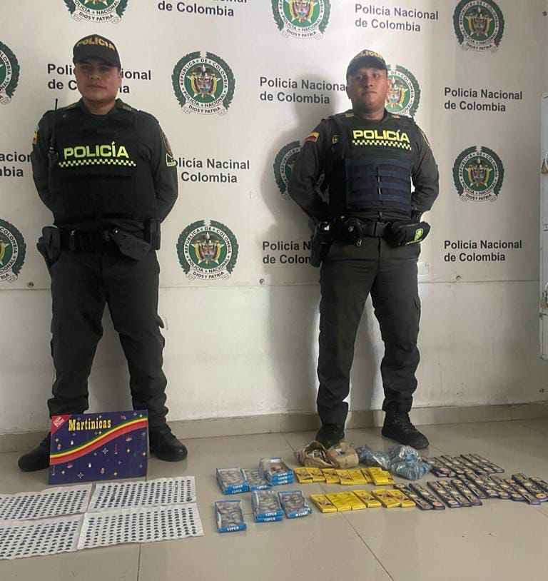Durante planes desplegados contra la pólvora, se incautaron varios elementos pirotécnicos al suroriente de Barranquilla