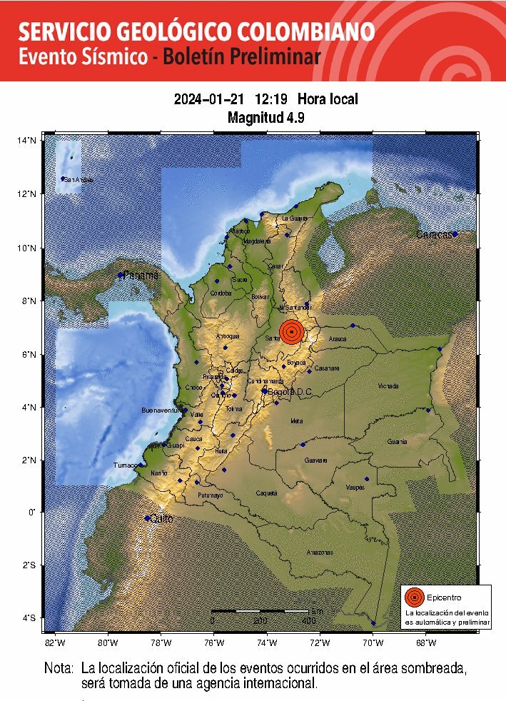 Un fuerte sismo se sintió en gran parte del territorio colombiano