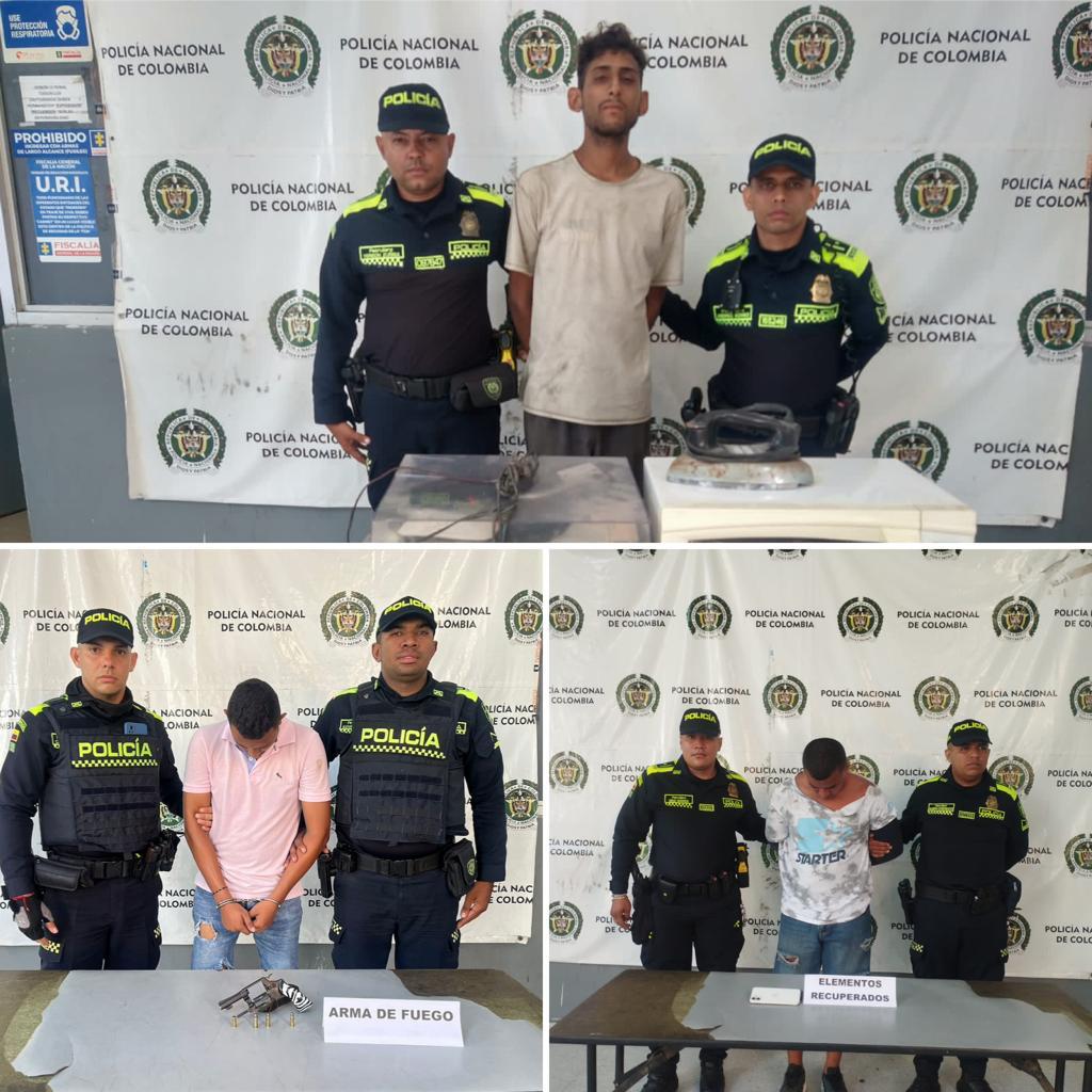 En las últimas horas fueron capturadas tres personas por los delitos de hurto y porte ilegal de armas de fuego