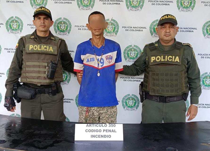 Un hombre fue capturado en flagrancia por provocar un incendio