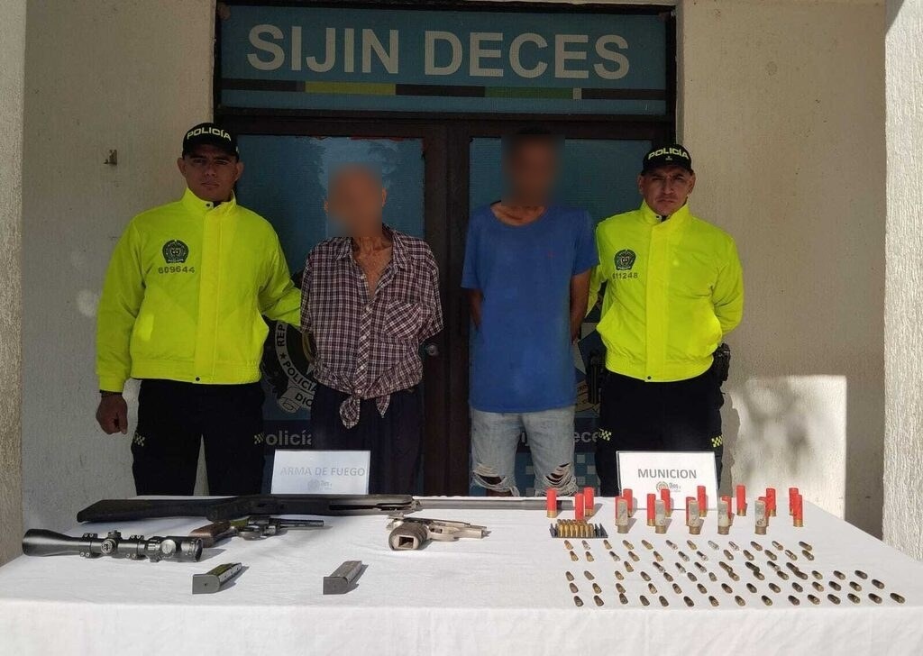 Dos capturados por el delito de fabricación tráfico o porte de armas de fuego