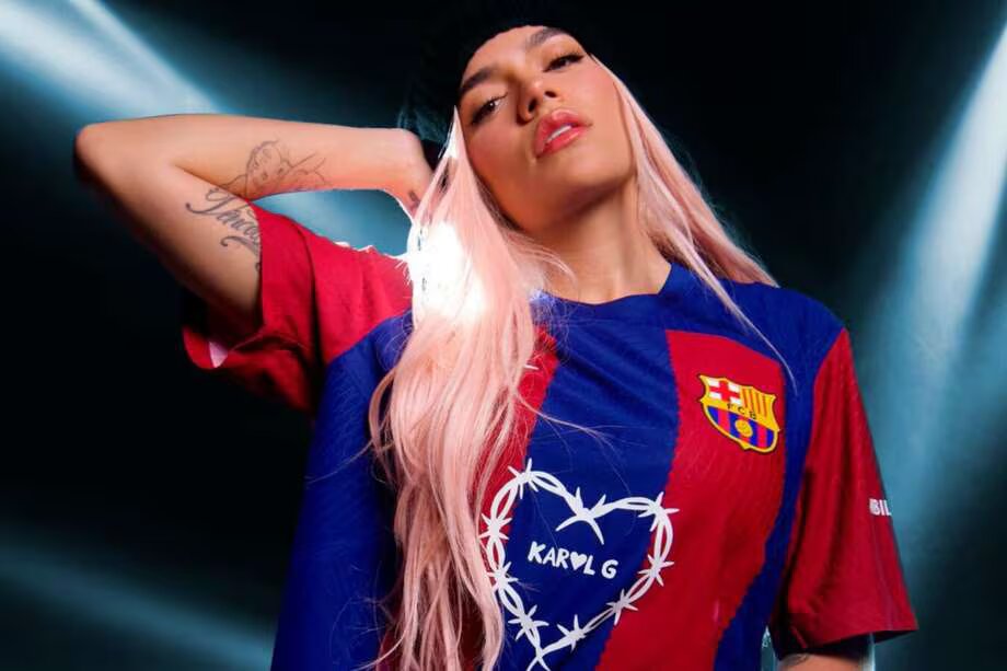 ¡Orgullo colombiano! El logo de karol g estará en la camiseta del barcelona para el clásico español