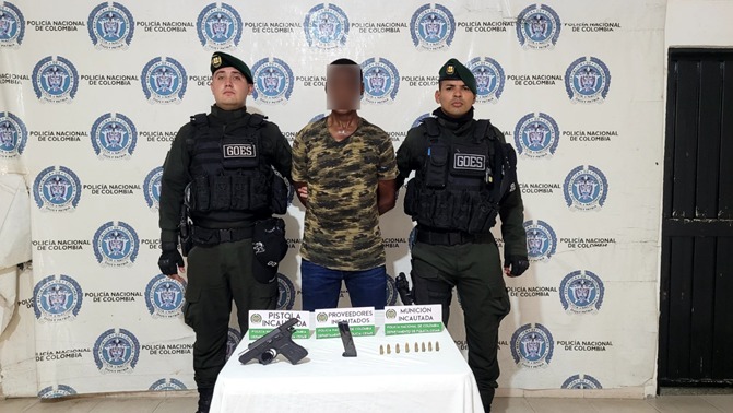 Un hombre fue capturado por porte ilegal de armas de fuego en el barrio loperena de Valledupar