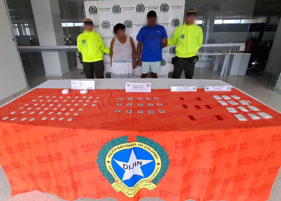 Dos sujetos fueron capturados en el barrio chino de Cartagena, por tráfico de estupefacientes en entornos escolares