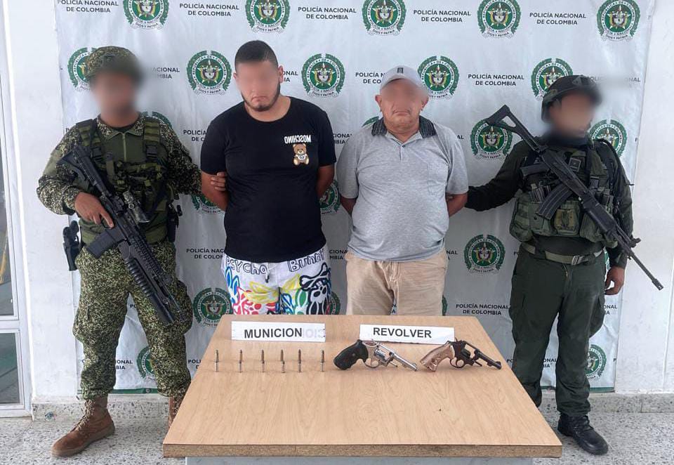 Dos sujetos fueron capturados por porte ilegal de armas de fuego en sampués