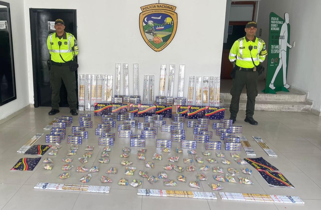 NI SIQUIERA HA EMPEZADO DICIEMBRE Y EN LAS ÚLTIMAS HORAS FUERON INCAUTADOS 70 KILOS DE PÓLVORA POR LA POLICÍA DE TRÁNSITO Y TRANSPORTE