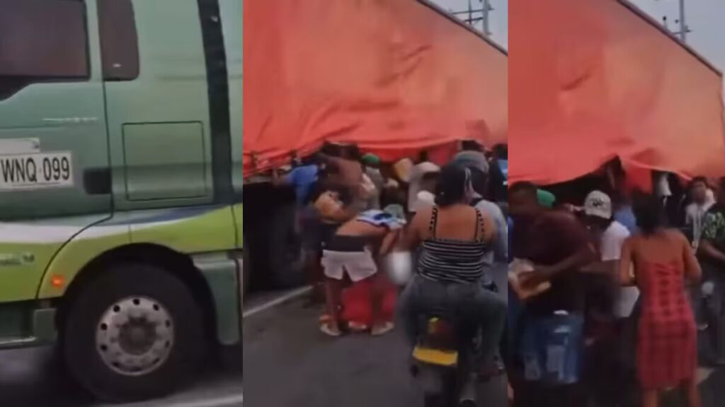 ¡Vuelve y juega! Un camión de bebidas fue saqueado en tasajera