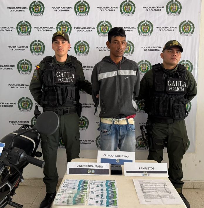 Cayó alias ‘el niño’ en el municipio de magangué, mientras cobraba una extorsión
