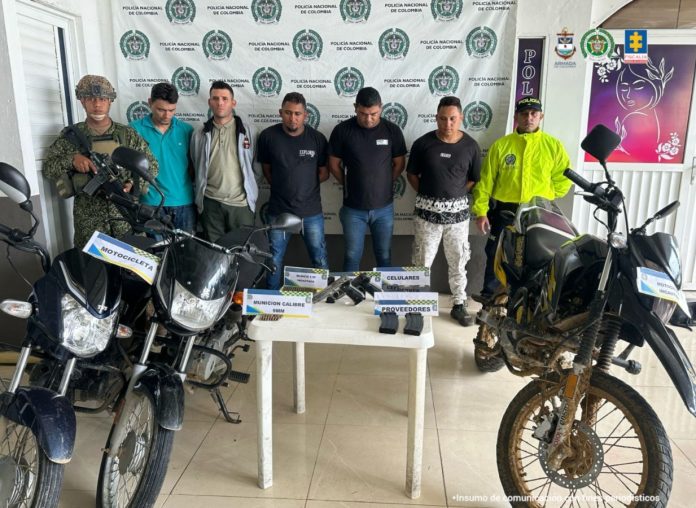 Seis hombres fueron judicializados en Bolívar por porte ilegal de armas de fuego