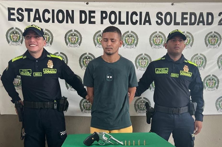 Un hombre fue capturado por porte ilegal de armas de fuego en el municipio de Soledad