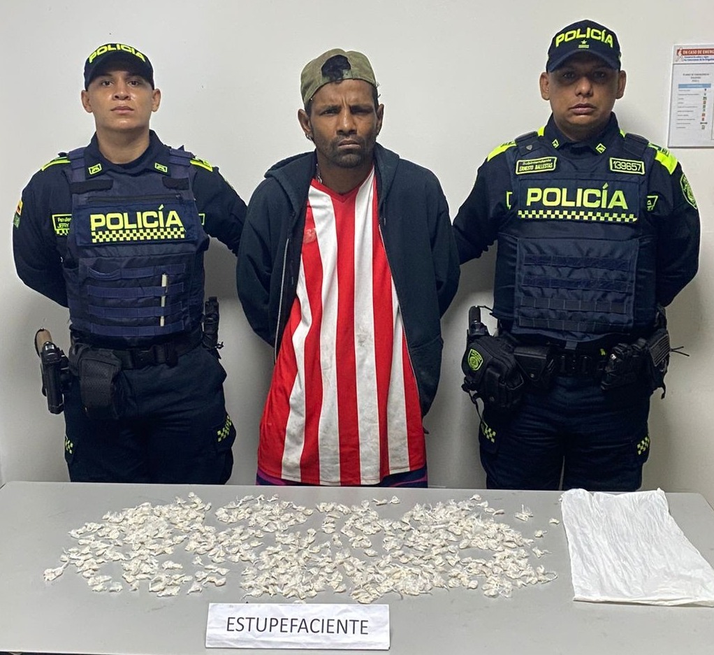 Un hombre fue capturado en el barrio Tajamar de Soledad con más de 500 dosis de estupefacientes