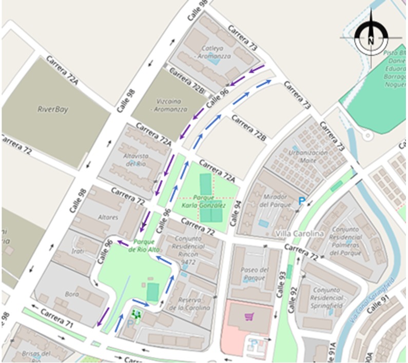 Desde hoy, cambio de sentido vial en la calle 96 entre carreras 71 y 73