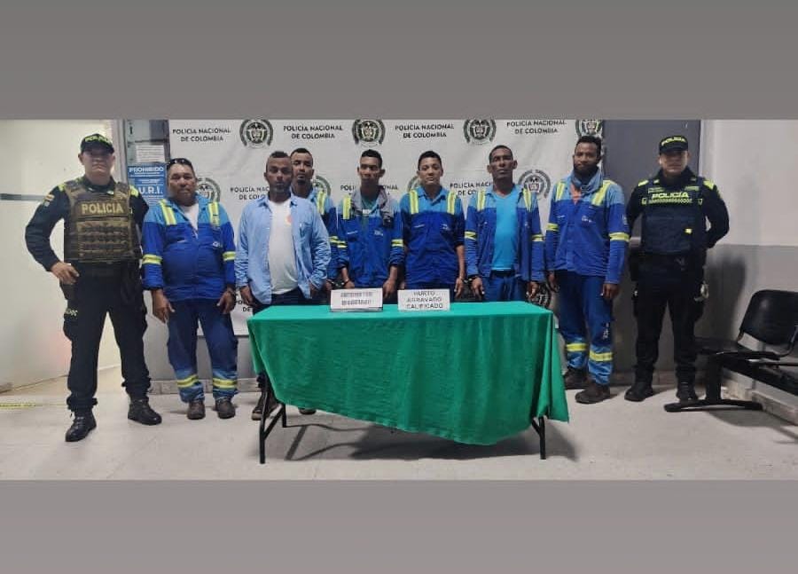 Siete capturados en barranquilla por hurto de cables: operaban disfrazados como trabajadores de empresa de energía