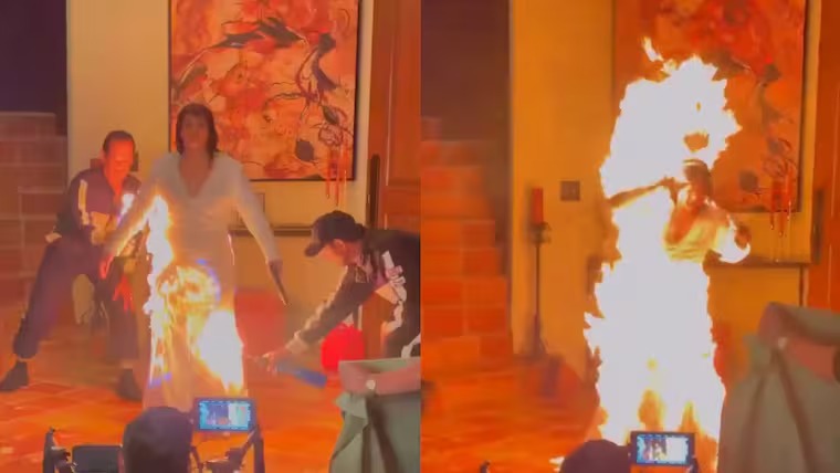 ¿Katy Perry se prendió en fuego durante una grabación? Video genera pánico entre sus fanáticos