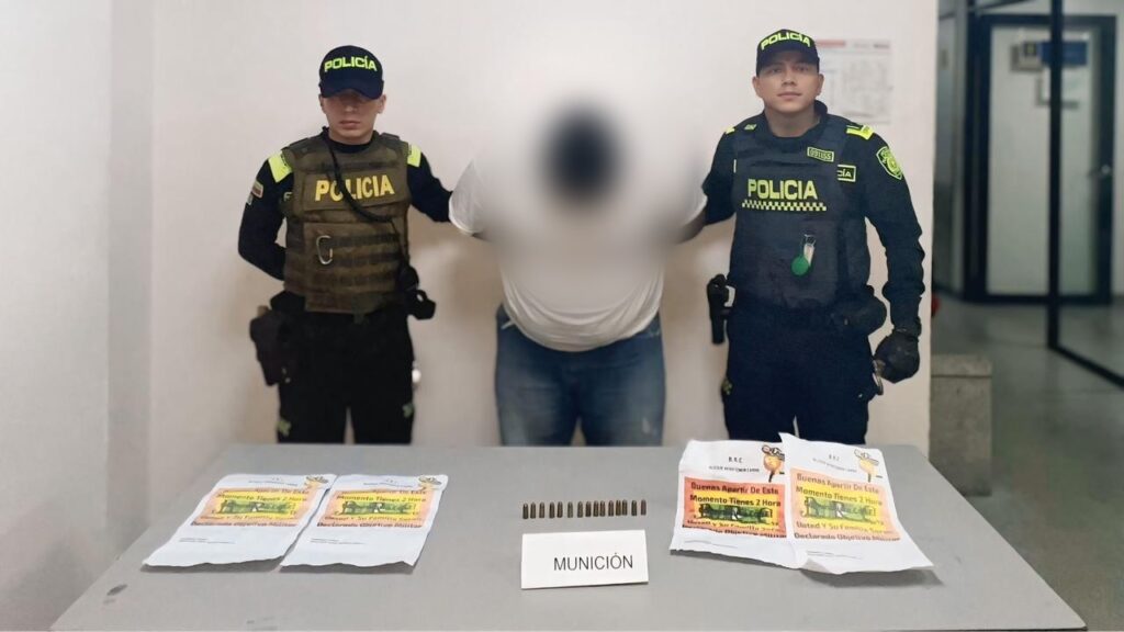 Capturado en Soledad sujeto  con munición y panfletos extorsivos