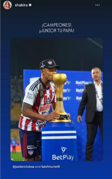 “¡Campeones!”: Shakira se une a la fiesta de Junior tras conquistar su estrella 12