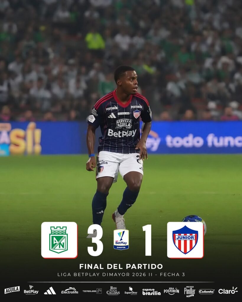 Junior perdió 3-1 con Nacional y la clasificación vuelve a parecer inalcanzable
